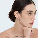 Elegant Pearl Trio Huggie Earrings