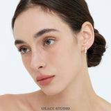 Elegant Pearl Trio Huggie Earrings