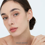 Elegant Pearl Trio Huggie Earrings
