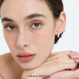 Elegant Pearl Trio Huggie Earrings