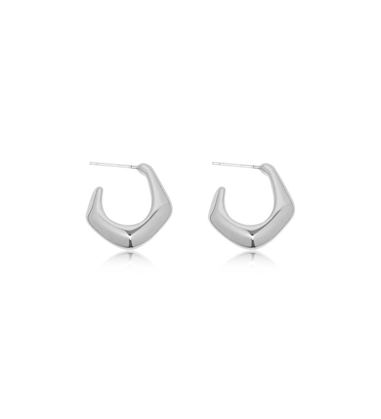 Ripple Irregular Metal Stud Earrings