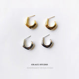 Ripple Irregular Metal Stud Earrings