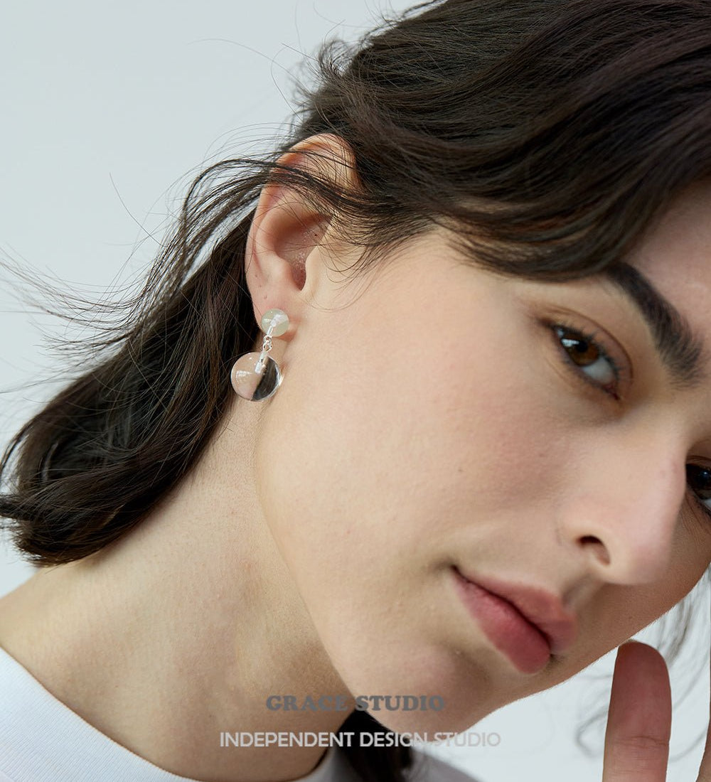 Duo Sphere Resin Stud Earrings