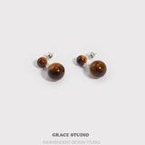 Duo Sphere Resin Stud Earrings