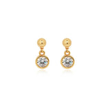 Radiance Round Zircon Drop Earrings