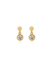 Radiance Round Zircon Drop Earrings - Grace Studio