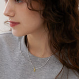 Engraved Oval Bead Chain Necklace