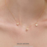 Triple Zircon Disc Pendant Necklace