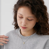 Engraved Oval Bead Chain Necklace