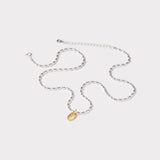 Engraved Oval Bead Chain Necklace