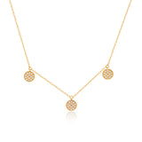 Triple Zircon Disc Pendant Necklace