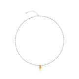 Engraved Oval Bead Chain Necklace