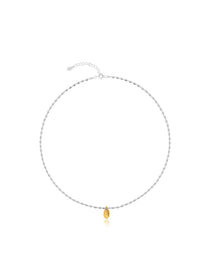 Engraved Oval Bead Chain Necklace - Grace Studio