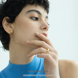 Gold Bowknot Stud Earrings