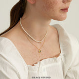 Emerald Frame Pendant Necklace