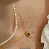 Emerald Frame Pendant Necklace