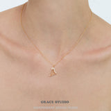 Crystal Accented Harp Pendant Necklace