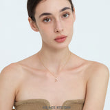 Crystal Accented Harp Pendant Necklace