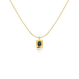 Emerald Frame Pendant Necklace