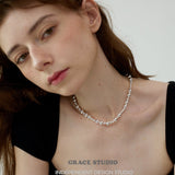 Silver Ripple Ball Necklace