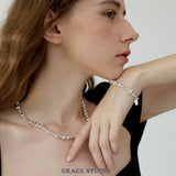Silver Ripple Ball Bracelet