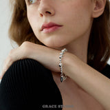 Silver Ripple Ball Bracelet