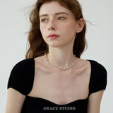 Silver Ripple Ball Necklace