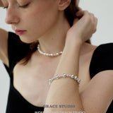 Silver Ripple Ball Bracelet