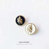 Roman Profile Coin Stud Earrings