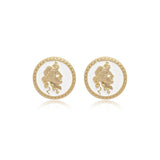 Roman Profile Coin Stud Earrings