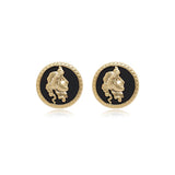 Roman Profile Coin Stud Earrings
