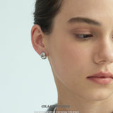 Etched Star Dome Stud Earrings