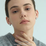 Etched Star Dome Stud Earrings