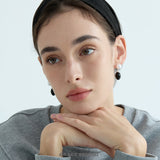 Monochrome Pearl and Onyx Drop Earrings