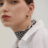 Dome Pearl Huggie Earrings