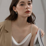 Knot Drop Pearl Earrings