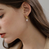 Knot Drop Pearl Earrings