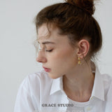 Dual Sphere Drop Earrings