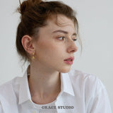 Dual Sphere Drop Earrings