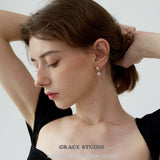 Dual Sphere Drop Earrings