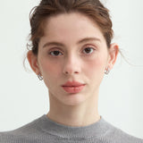 Crystal Cluster Double Hoop Stud Earrings