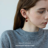 Ruby Orb Drop Earrings