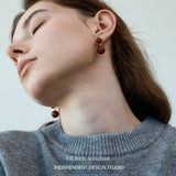Ruby Orb Drop Earrings