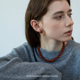 Infinity Clasp Red Agate Beaded Necklace