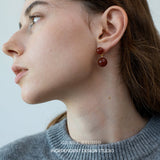 Ruby Orb Drop Earrings