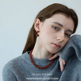 Ruby Orb Drop Earrings