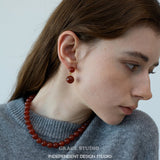 Ruby Orb Drop Earrings