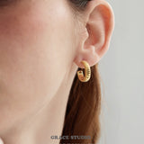 Ribbed Hoop Earrings