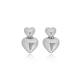 Twin Heart Drop Earrings