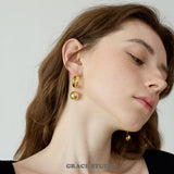 Orb Ball Drop Hoop Earrings